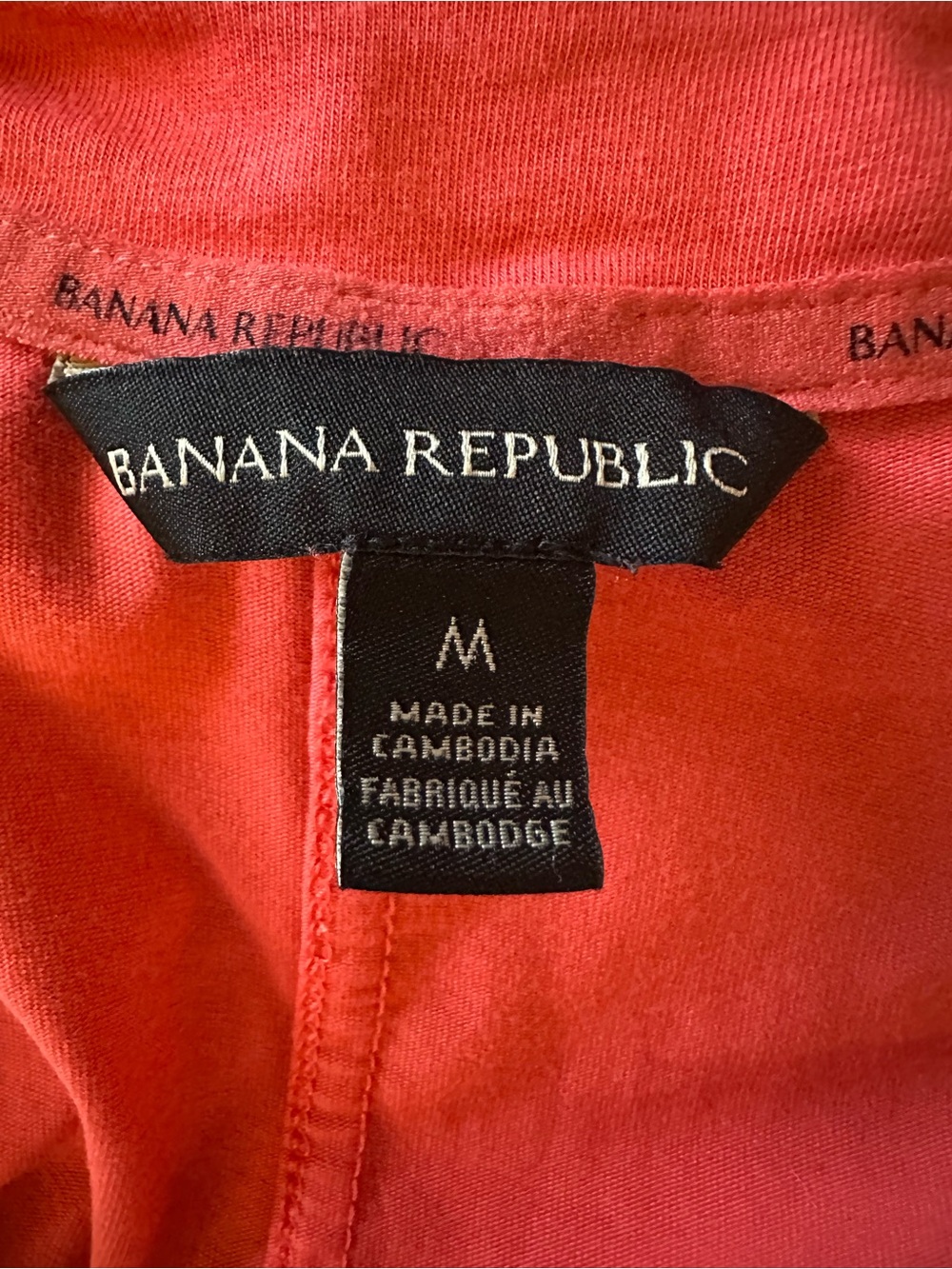 Banana Republic Coral V-Neck Short Sleeve Top